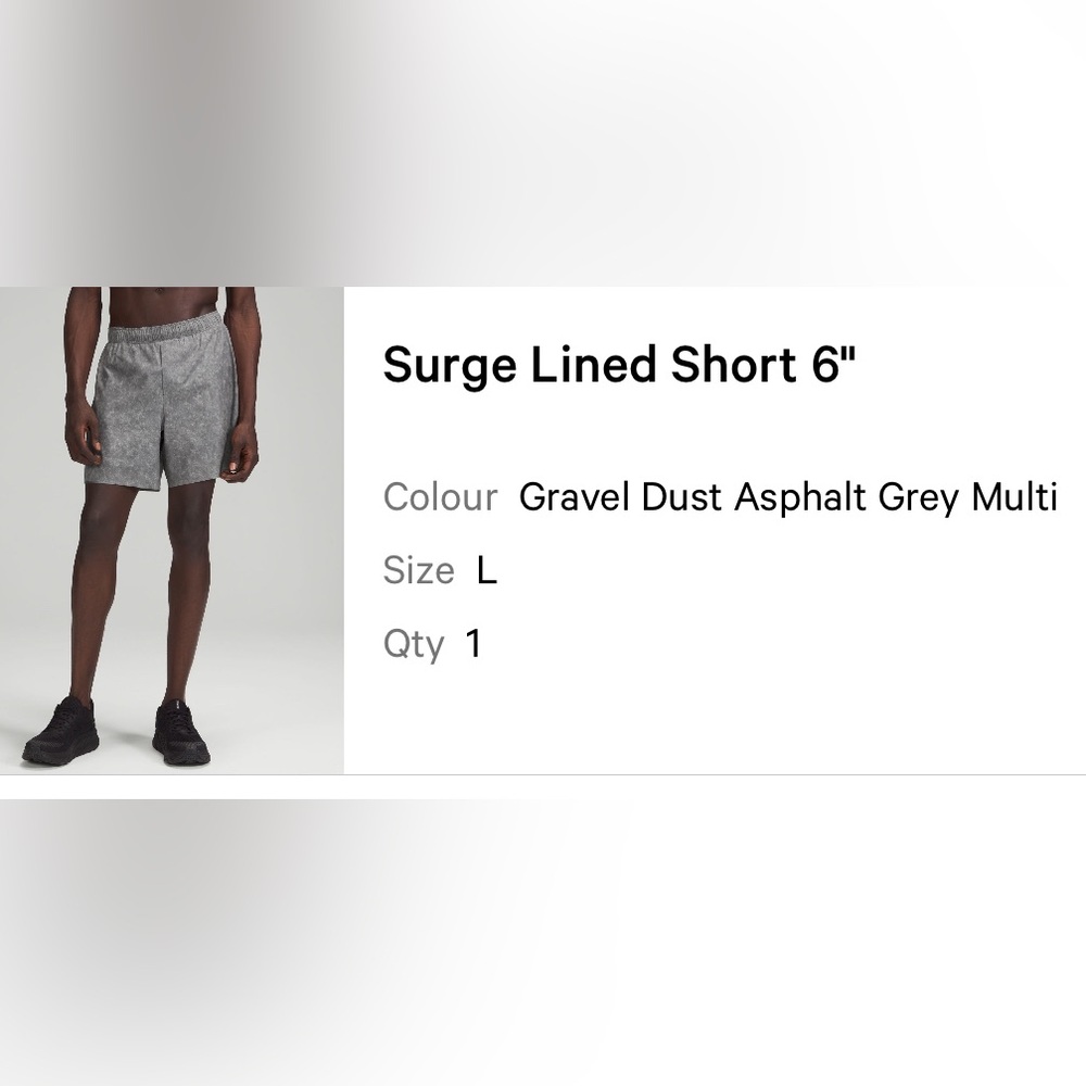 Lululemon Surge Lined Short 6"